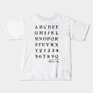 Type Font Vintage Patent Hand Drawing Kids T-Shirt